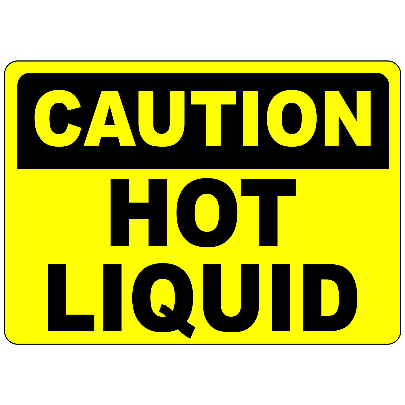 Caution hot liquid hazard warning industrial safety sign