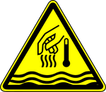 Hot liquid and steam warning polyester safety label