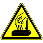 Hot materials warning polyester safety label for equipment