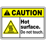 Caution hot surface do not touch warning safety sign
