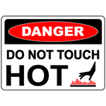 Danger do not touch hot surface safety sign