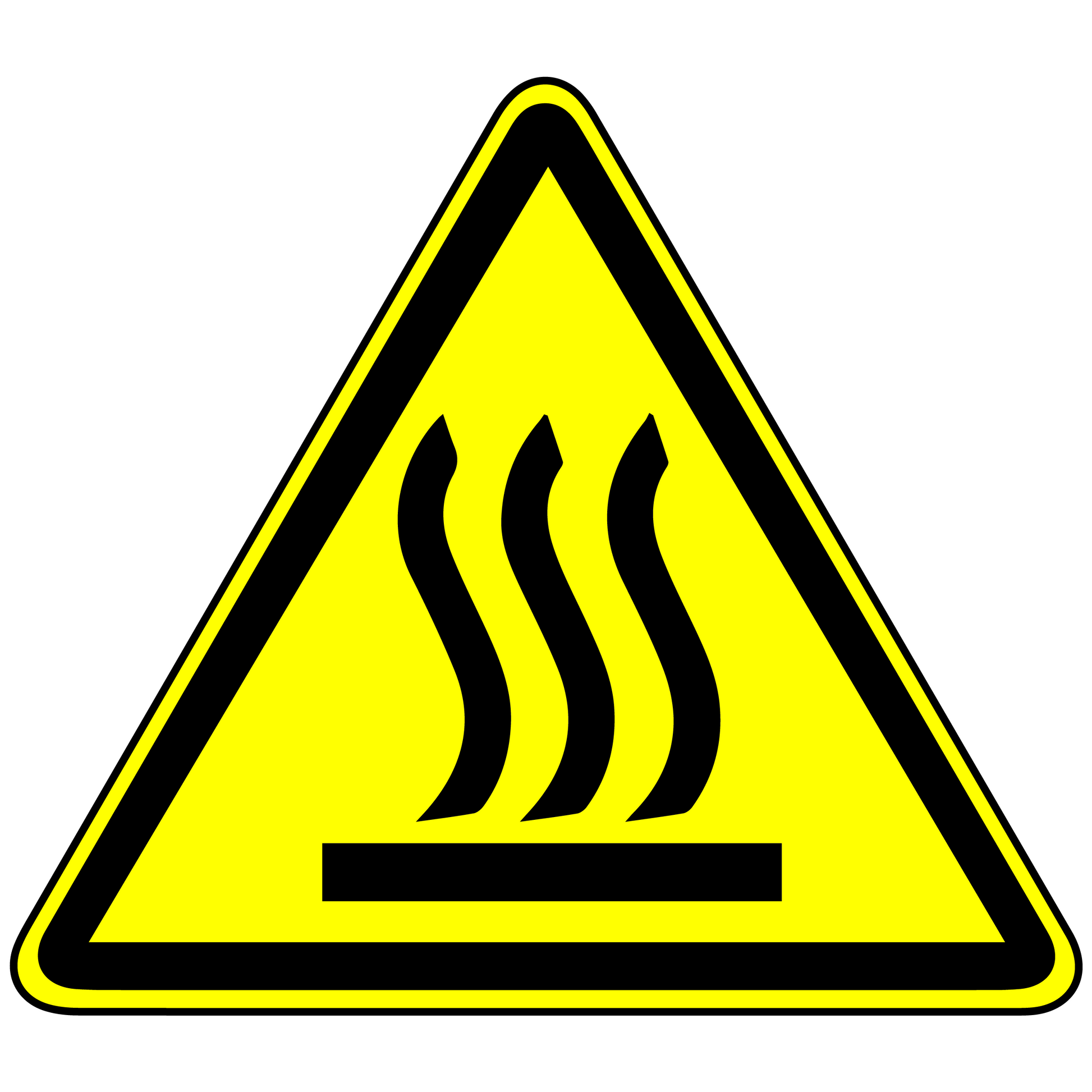 Hot surface warning polyester safety label for equipment