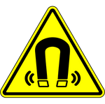ISO W006 magnetic field warning polyester label