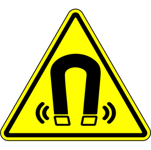 ISO W006 magnetic field warning polyester label