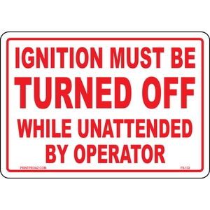 Ignition must be turned off vinyl safety label