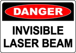 Danger invisible laser beam warning safety label