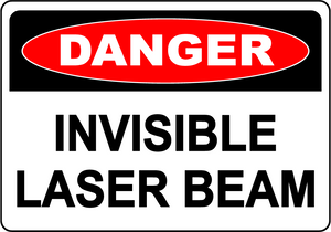 Danger invisible laser beam warning safety label
