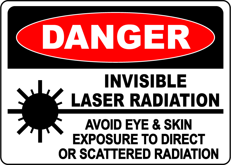 Danger invisible laser radiation avoid exposure sign