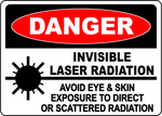 Danger invisible laser radiation avoid exposure sign