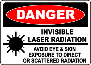 Danger invisible laser radiation avoid exposure sign