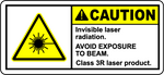 Invisible laser radiation safety warning polyester label
