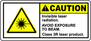 Invisible laser radiation safety warning polyester label
