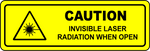 Caution invisible laser radiation when open label
