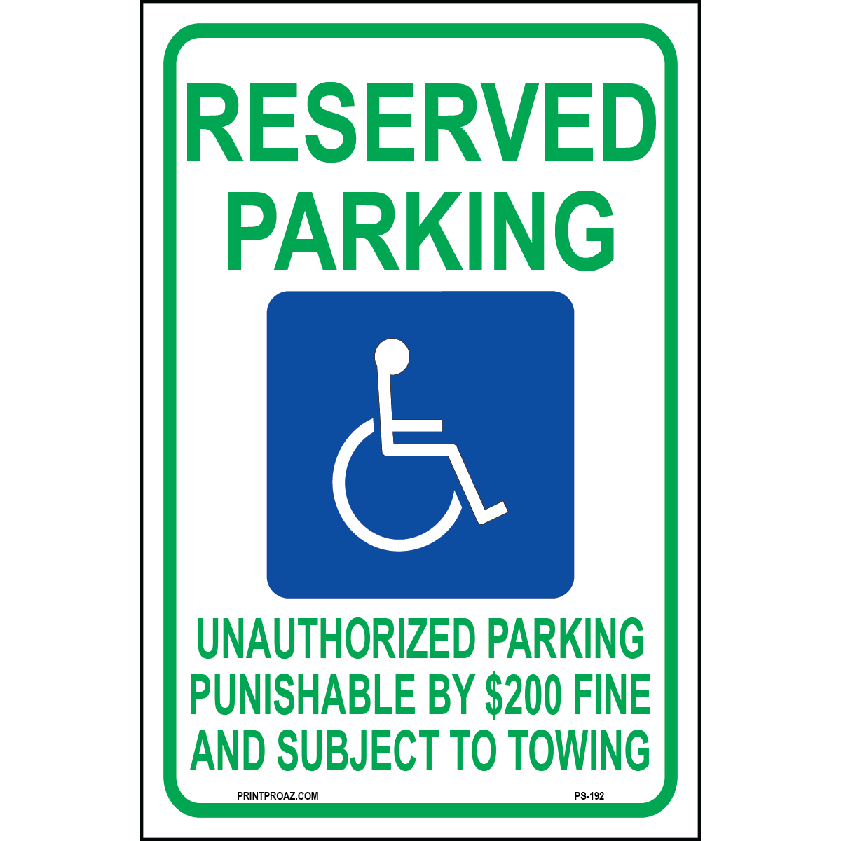 Tennesse Accessible Parking Sign, Aluminum, PS-192