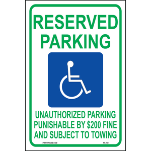 Tennesse Accessible Parking Sign, Aluminum, PS-192