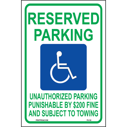 Tennesse Accessible Parking Sign, Aluminum, PS-192