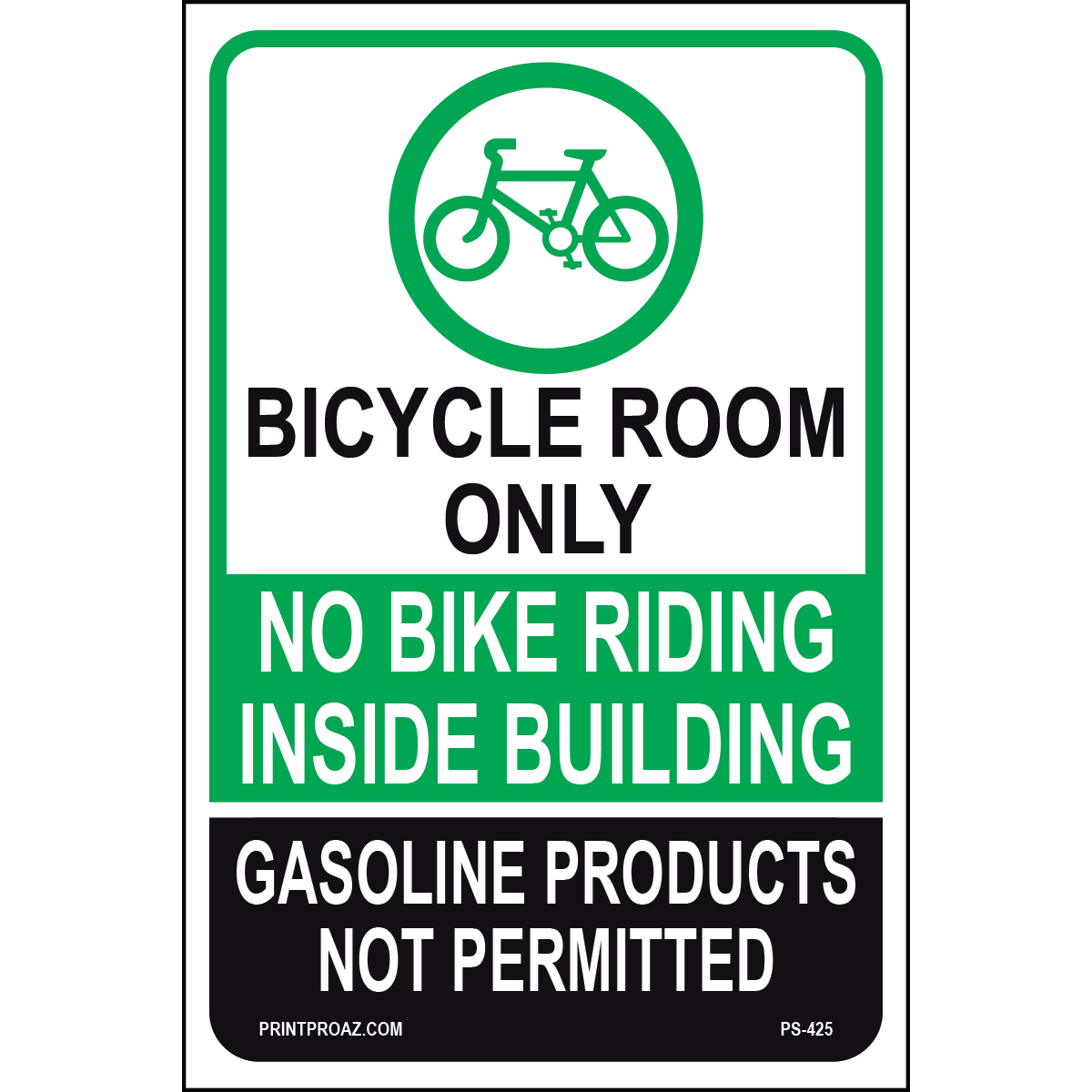 Bicycle Room Only Sign, Aluminum, PS-425