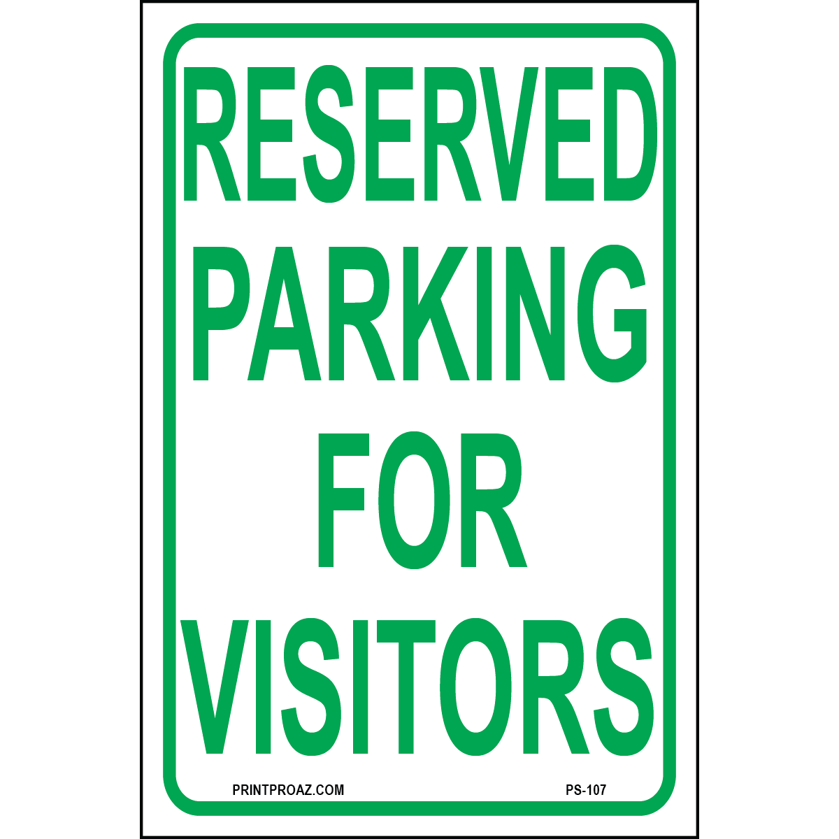 Reserved Parking for Visitors, Aluminum, PS-107