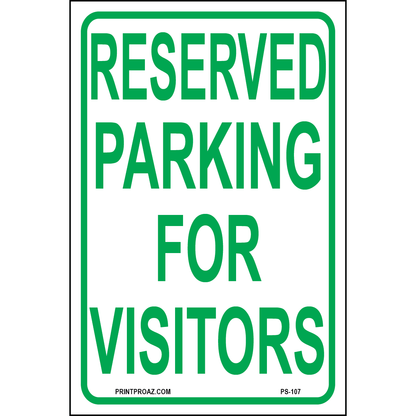 Reserved Parking for Visitors, Aluminum, PS-107