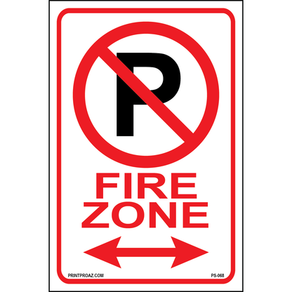 Fire Zone (Arrow Both Sides), Aluminum, PS-068