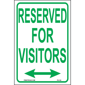 Reserved for Visitor (Arrow Both Sides), Aluminum, PS-104