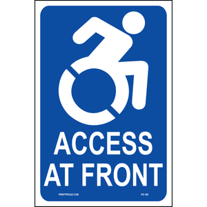 New York Accessible Parking Sign (Access at Front), Aluminum, PS-180