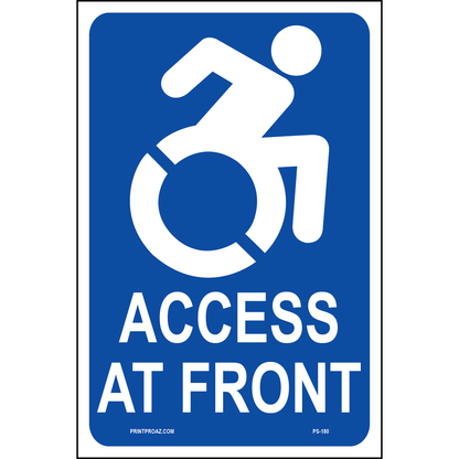 New York Accessible Parking Sign (Access at Front), Aluminum, PS-180