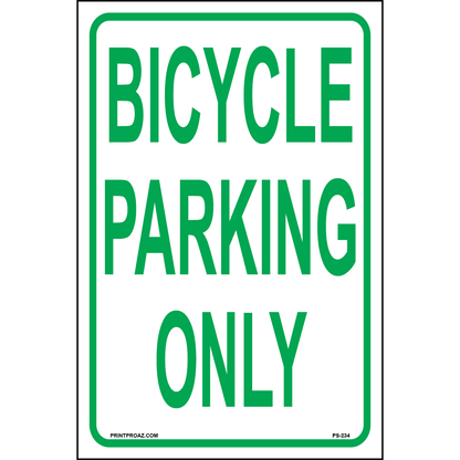 Bicycle Parking Only Sign, Aluminum, PS-234