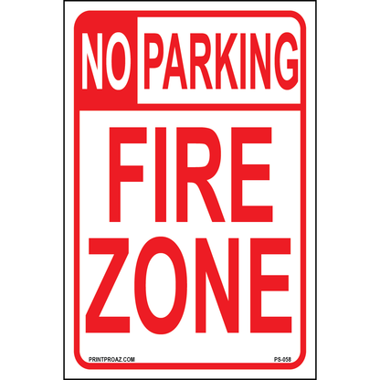 No Parking Fire Zone, Aluminum, PS-058