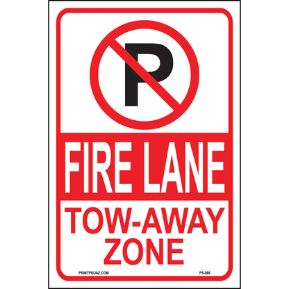 Fire Lane Tow-Away Zone, Aluminum, PS-086