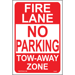 Fire Lane No Parking Tow-Away Zone, Aluminum, PS-087