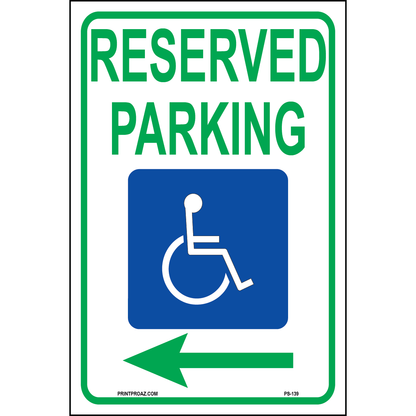 MUTCD Accessible Parking Sign (Arrow Left), Aluminum, PS-139