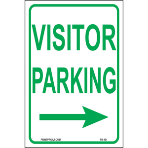 Visitor Parking (Arrow Right), Aluminum, PS-101