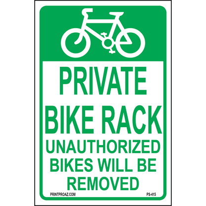 Private Bike Rack Sign, Aluminum, PS-415