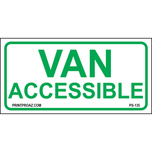 Van Accessible Parking Sign, Aluminum, PS-135