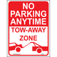 No Parking Anytime Tow-Away Zone, Aluminum, PS-085