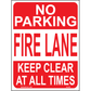 No Parking Fire Lane Keep Clear at All Times, Aluminum, PS-059