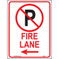 Fire Lane (Arrow Left), Aluminum, PS-042