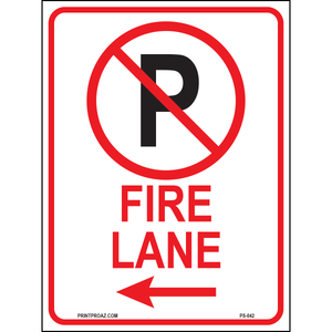 Fire Lane (Arrow Left), Aluminum, PS-042