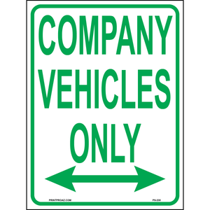 Company Vehicles Only Sign, Aluminum, PS-235