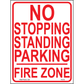 No Stopping Standing Parking Fire Zone, Aluminum, PS-072