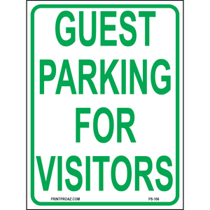 Guest Parking for Visitors, Aluminum, PS-106