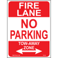 Fire Lane No Parking Tow Away Zone, Aluminum, PS-036