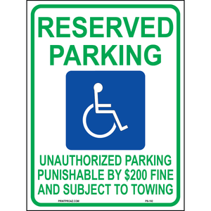 Tennesse Accessible Parking Sign, Aluminum, PS-192