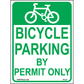 Bicycle Parking by Permit Only Sign, Aluminum, PS-414