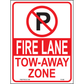 Fire Lane Tow-Away Zone, Aluminum, PS-086