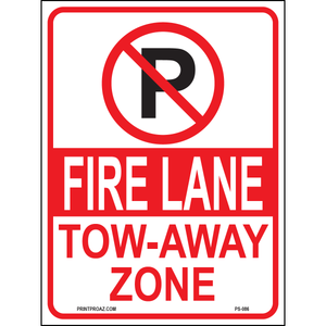Fire Lane Tow-Away Zone, Aluminum, PS-086