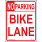 No Parking Bike Lane Sign, Aluminum, PS-418