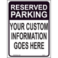 Reserved Parking (Custom), Aluminum, PS-091