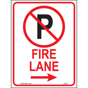 Fire Lane (Arrow Right), Aluminum, PS-043